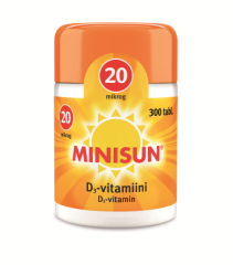 MINISUN D-VITAMIINI 20 MIKROG 300 PURUTABL